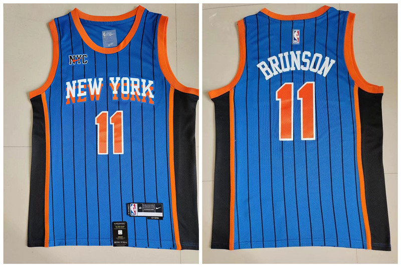 Knicks 11 Jalen Brunson Blue 2023-24 City Edition Swingman Jersey - Zenithce