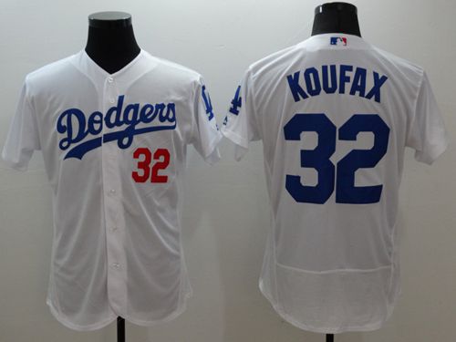Dodgers #32 Sandy Koufax White Flexbase Authentic Collection Stitched Jersey - Zenithce