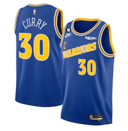 Golden State Warriors #30 Stephen Curry Royal With No.6 Patch Stitched Jersey - Zenithce