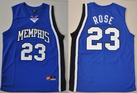 Memphis Tigers #23 Derrick Rose Blue Jersey - Zenithce