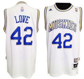 Minnesota Muskies #42 Kevin Love ABA Hardwood Classic Swingman White Jersey - Zenithce