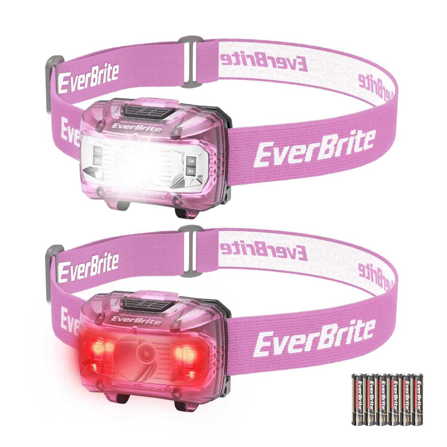 Everbrite Headlamp, 2 Pack Kids Headlamp with Red Light and Memory Function, Head Lamp for Adults and Kids with 5 Modes - Zenithce