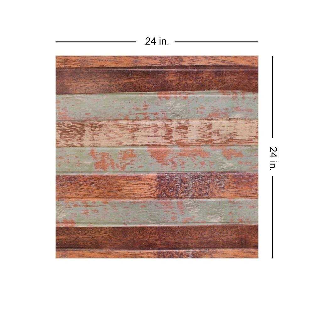 From Plain To Beautiful In Hours 1011-Faux Wood Plank Panel 2 ft. x 2 ft. PVC Lay-in Ceiling Tile - Zenithce