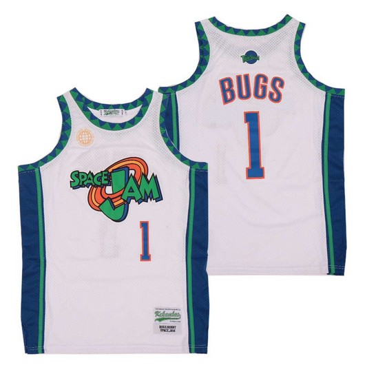 Space Jam #1 Bugs Bunny White Soul Swingman Jersey - Zenithce