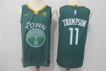 Warriors 11 Klay Thompson Green Authentic Jersey - Zenithce