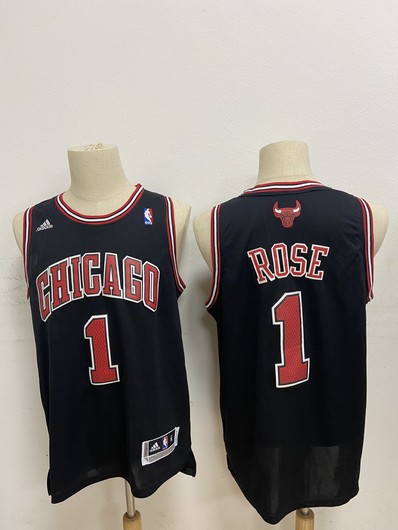 Chicago Bulls #1 Derek Rose Revolution 30 Swingman Black Jersey - Zenithce