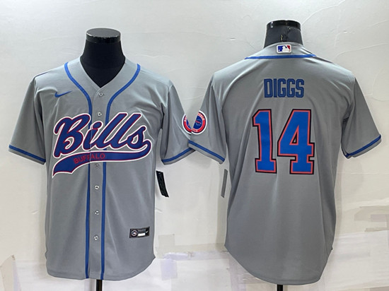 Buffalo Bills #14 Stefon Diggs Gray Cool Base Stitched Baseball Jersey - Zenithce