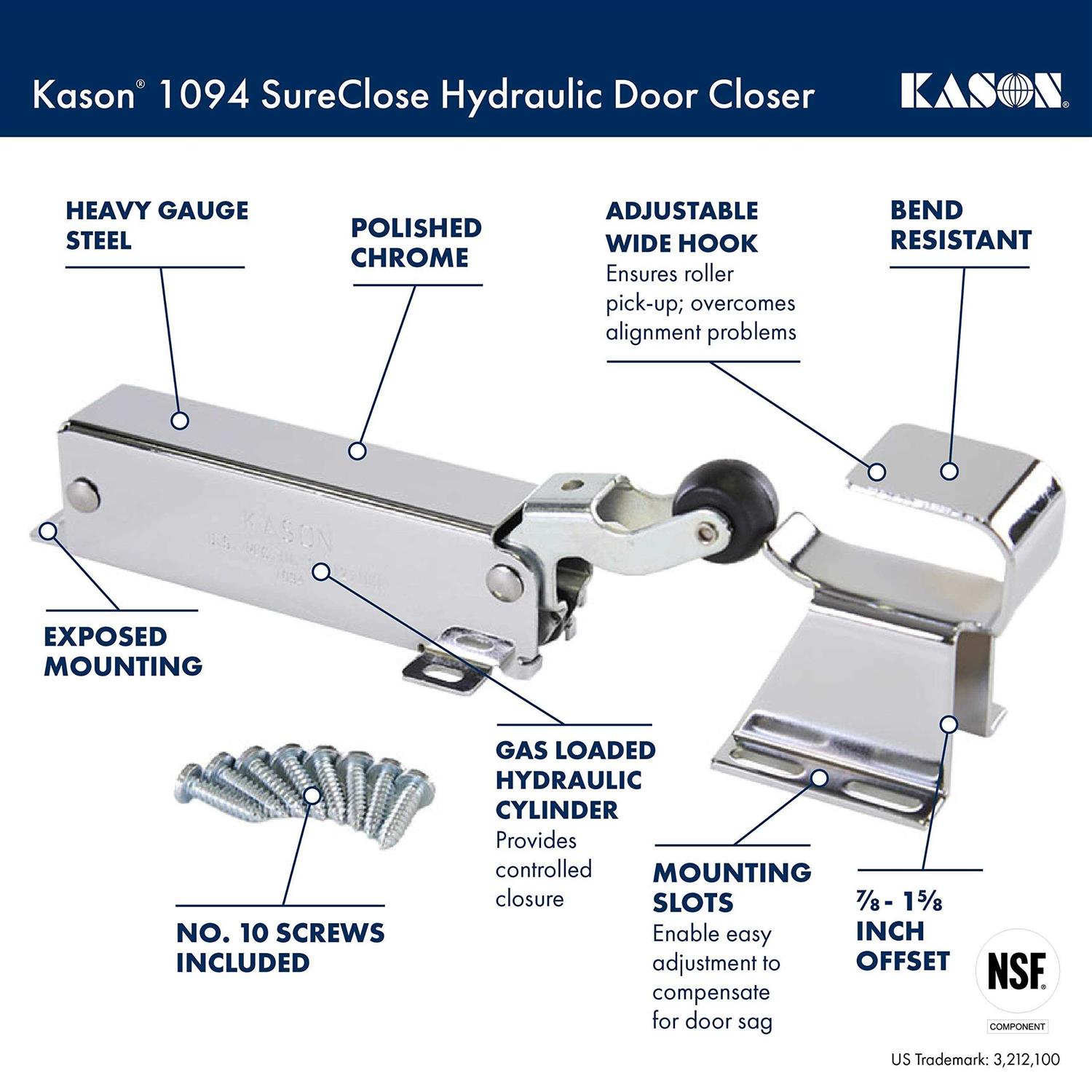 Kason 1092 Hydraulic Door Closer - Zenithce