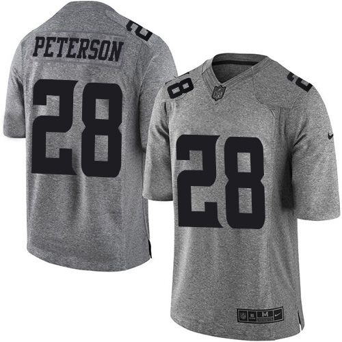 Vikings #28 Adrian Peterson Gray Stitched Limited Gridiron Gray Nike Jersey - Zenithce