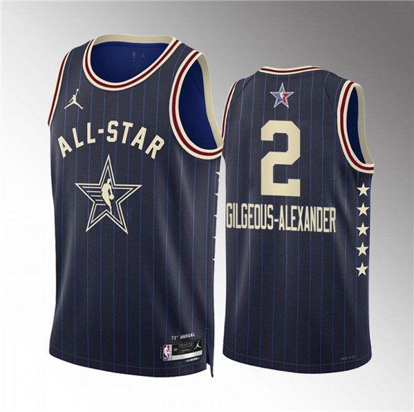 2024 All-Star #2 Shai Gilgeous-Alexander Navy Stitched Jersey - Zenithce