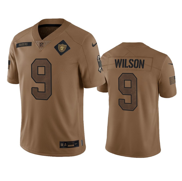 Las Vegas Raiders #9 Tyree Wilson 2023 Brown Salute To Service Limited Stitched Jersey - Zenithce