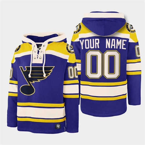 St. Louis Blues Active Player Custom Blue Ageless Must-Have Lace-Up Pullover Hoodie - Zenithce