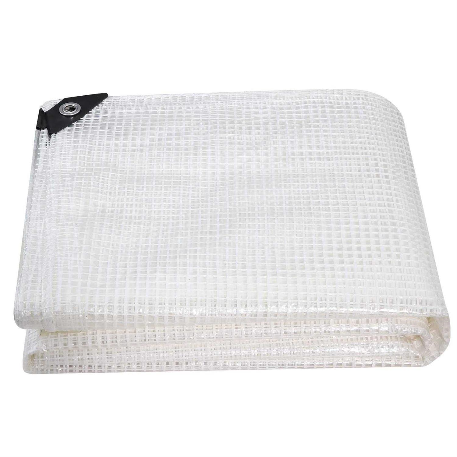 Doniks Clear Greenhouse Heavy Duty tarp 14 Mil Clear Waterproof Cover,UV Resistant Poly tarp with Grommets Superior Strength,for Gardening - Zenithce