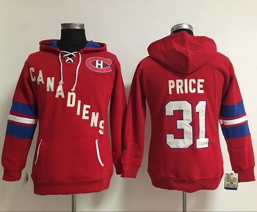 Montreal Canadiens #31 Carey Price Red Women's Old Time Heidi NHL Hoodie - Zenithce