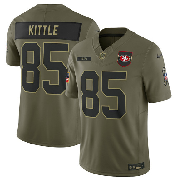 San Francisco 49ers #85 George Kittle Olive 2025 Salute to Service Limited Stitched Jersey - Zenithce