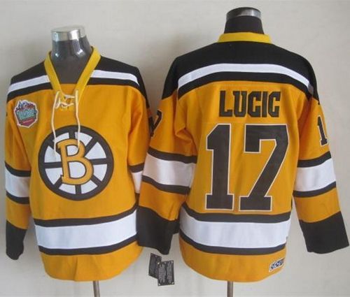 Bruins #17 Milan Lucic Yellow Winter Classic CCM Throwback Stitched Jersey - Zenithce