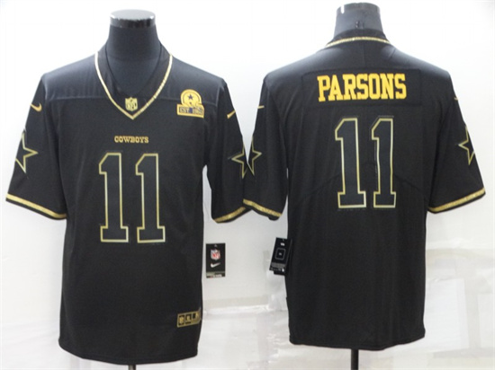 Dallas Cowboys #11 Micah Parsons Black Golden Edition Limited Stitched Jersey - Zenithce