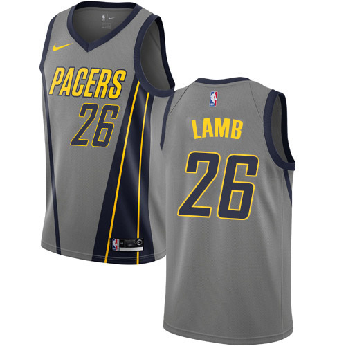 Pacers #26 Jeremy Lamb Gray Swingman City Edition 2018-19 Jersey - Zenithce