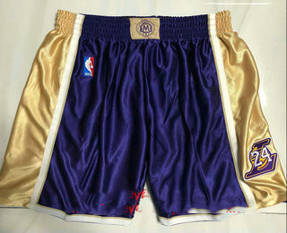 Los Angeles Lakers #8 #24 Kobe Bryant Purple 1996-2016 The Hall of Fame Throwback Shorts - Zenithce