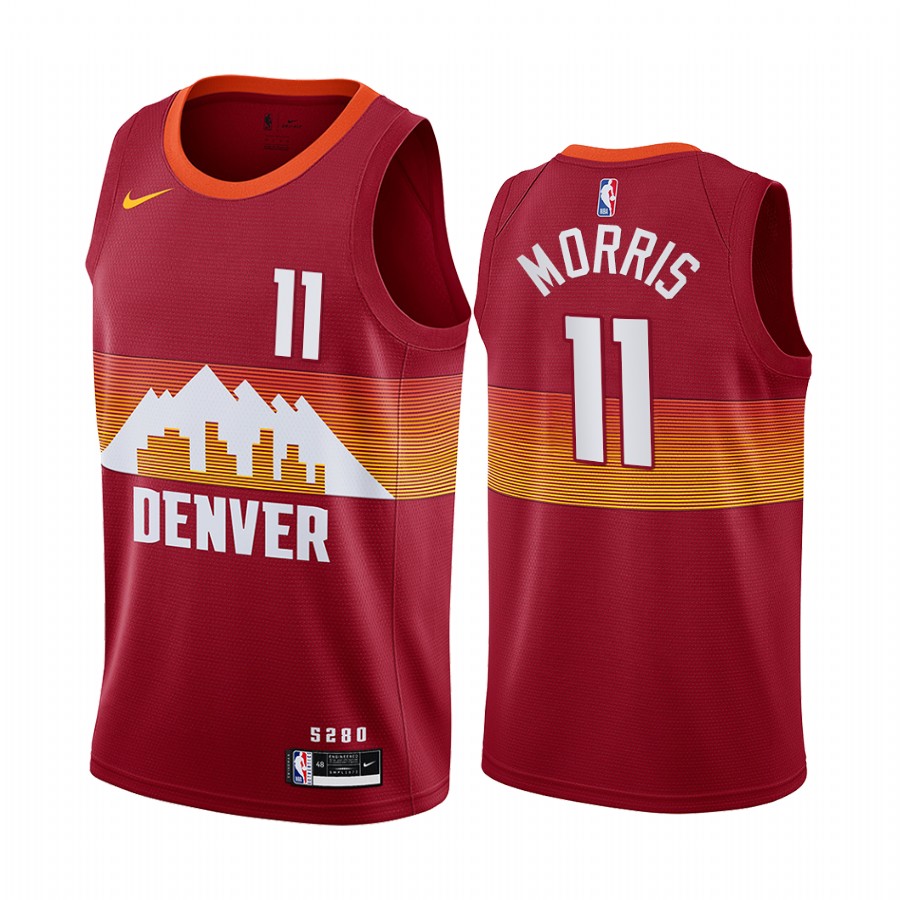 Nuggets #11 Monte Morris Red Swingman 2020-21 City Edition Jersey - Zenithce