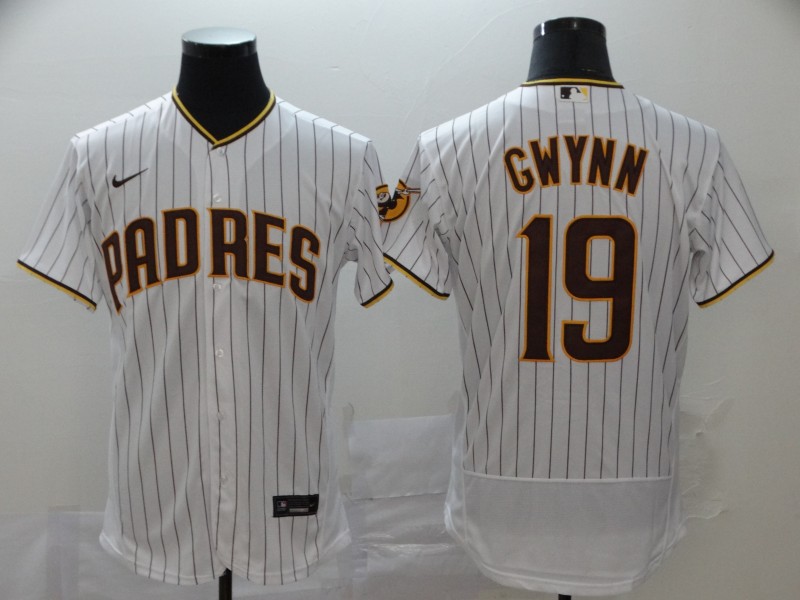 San Diego Padres #19 Tony Gwynn White Flex Base Stitched Jersey - Zenithce
