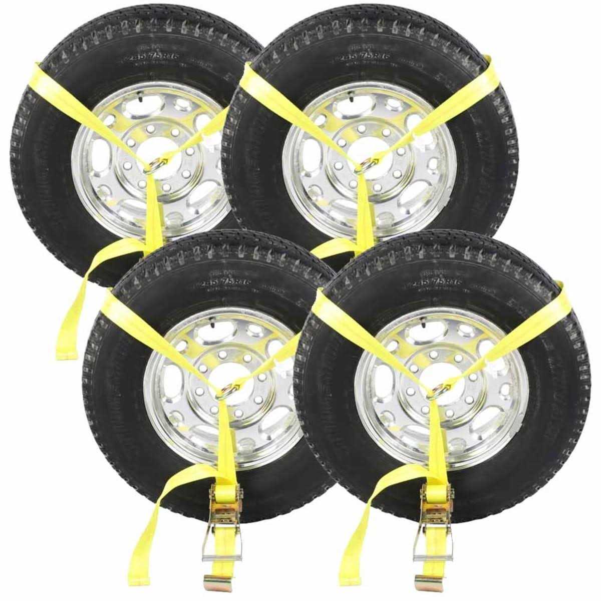 Us Cargo Control Side Mount Wheel Net with Ratchet and Chain Extension - Zenithce