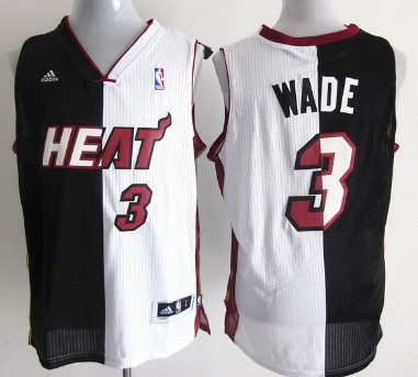 Miami Heat #3 Dwyane Wade Revolution 30 Swingman Black/White Two Tone Jersey - Zenithce