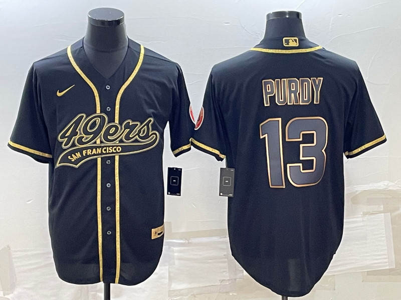 San Francisco 49ers #13 Brock Purdy Black Gold With Patch Cool Base Stitched Jersey - Zenithce