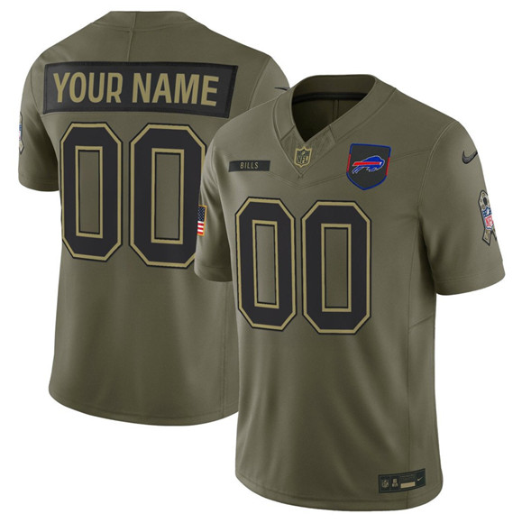 Buffalo Bills Custom Olive 2025 Salute to Service Limited Stitched Jersey - Zenithce