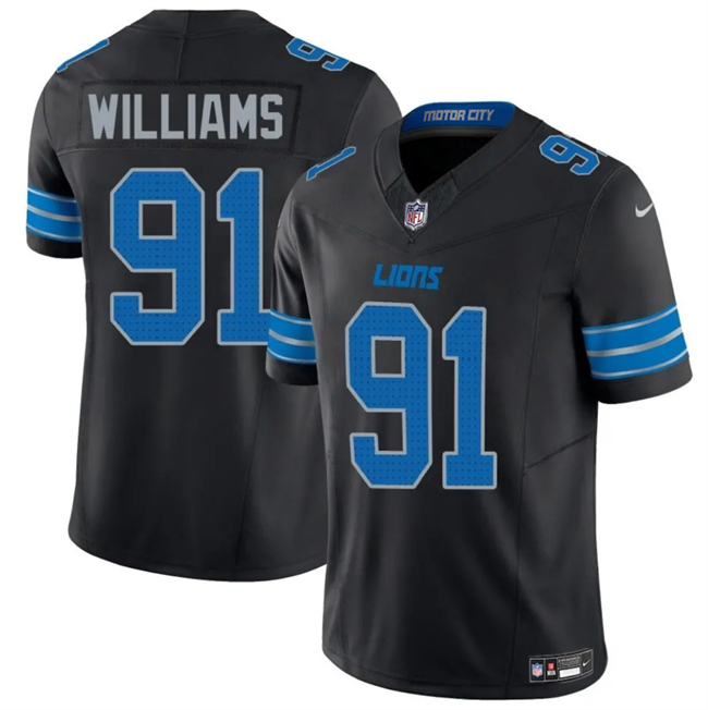 Detroit Lions #91 Tyleik Williams Black 2025 F.U.S.E. Vapor Limited Stitched Game Jersey - Zenithce