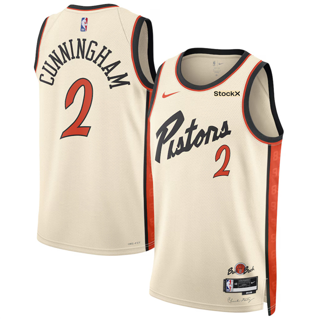 Detroit Pistons #2 Cade Cunningham Cream 2024-25 City Edition Stitched Jersey - Zenithce