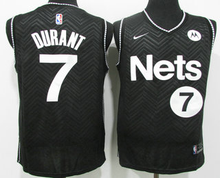 Brooklyn Nets #7 Kevin Durant Black Swingman 2021 Earned Edition Stitched Jersey With Sponsor Logo - Zenithce