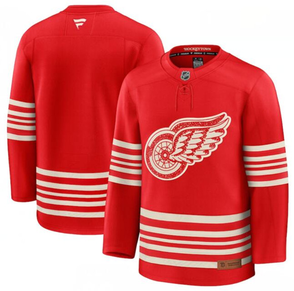 Detroit Red Wings Blank Red 2025 Centennial Premium Stitched Jersey - Zenithce