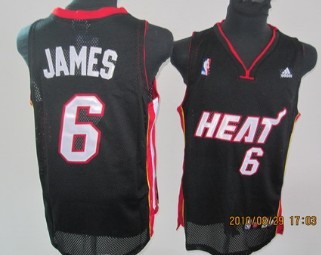 Miami Heat #6 LeBron James Black Swingman Jersey - Zenithce