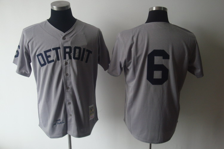 Mitchell And Ness 1968 Tigers #6 Al Kaline Grey Stitched Jersey - Zenithce