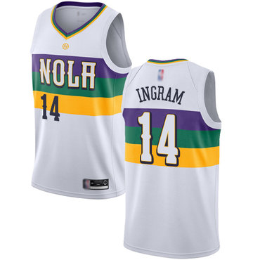 Pelicans #14 Brandon Ingram White Swingman City Edition 2018-19 Jersey - Zenithce