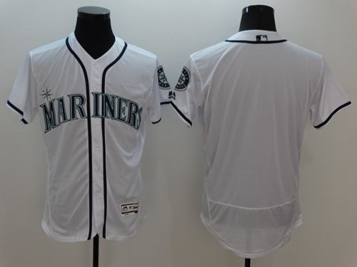 Mariners Blank White Flexbase Authentic Collection Stitched Jersey - Zenithce