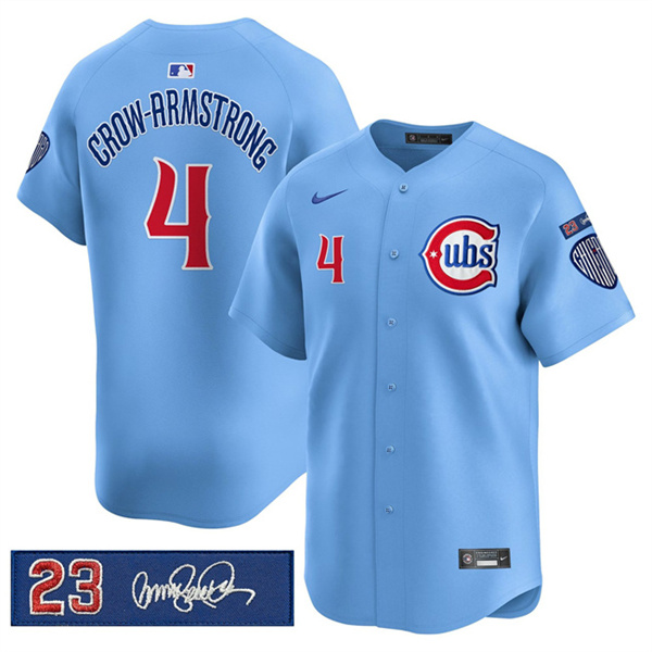 Chicago Cubs #4 Pete Crow-Armstrong Blue 'Ryne Sandberg Tribute' Vapor Limited V3 Stitched Jersey - Zenithce
