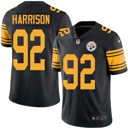Steelers #92 James Harrison Black Stitched Limited Rush Nike Jersey - Zenithce