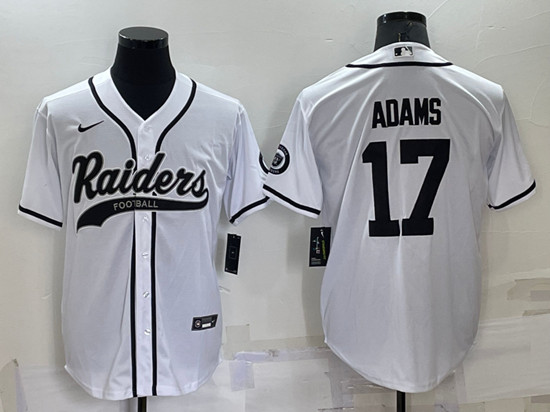 Las Vegas Raiders #17 Davante Adams White Cool Base Stitched Baseball Jersey - Zenithce
