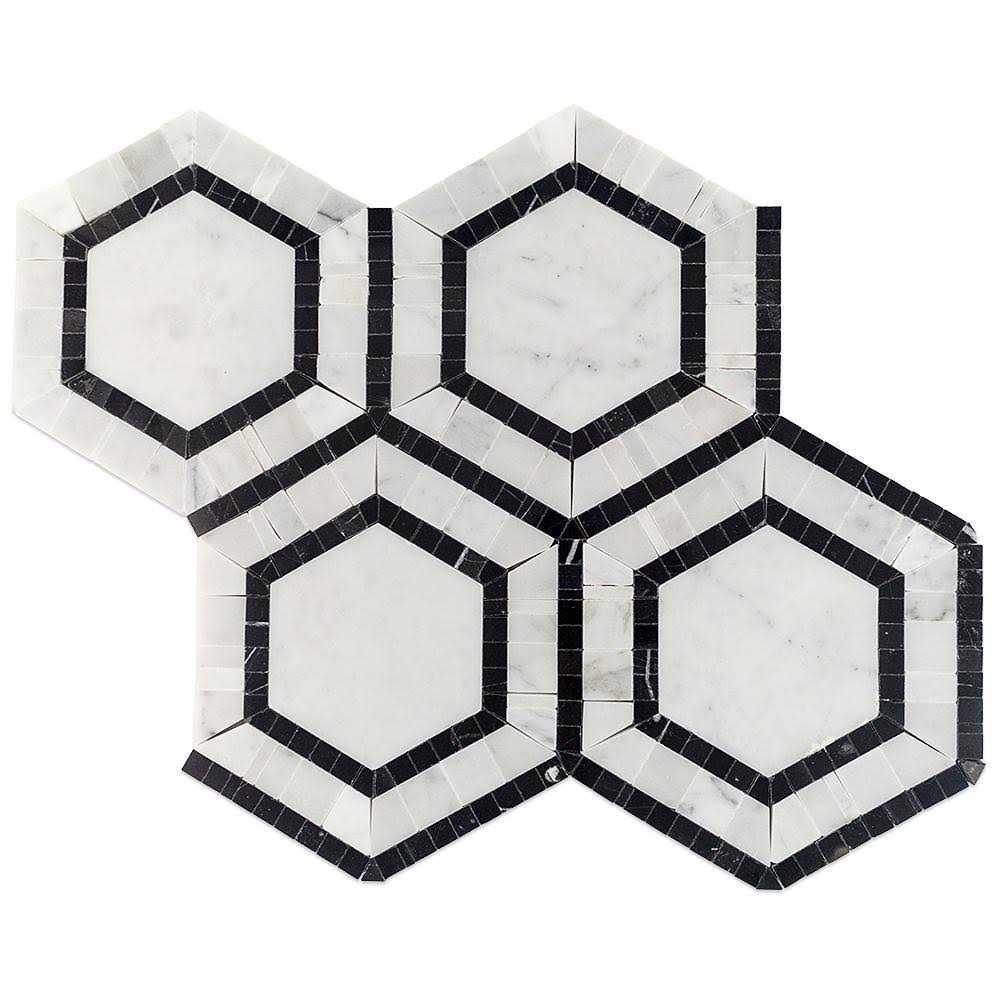 Zeta Random Sized Marble Honeycomb Mosaic Wall & Floor Tile Ivy Hill Tile - Zenithce