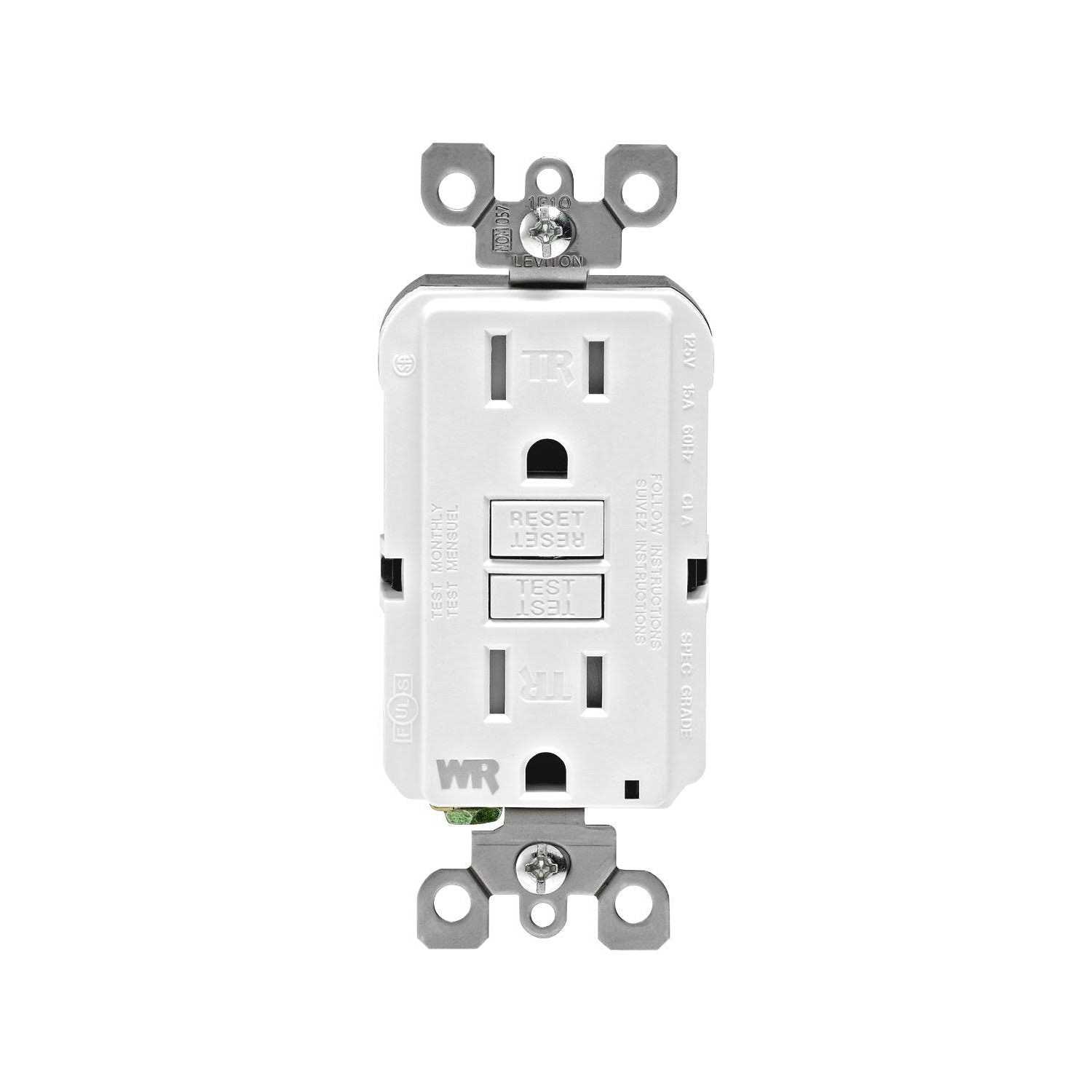 Leviton GFTR2-W Self-Test SmartlockPro Slim Tamper Resistant GFCI Receptacle - Zenithce