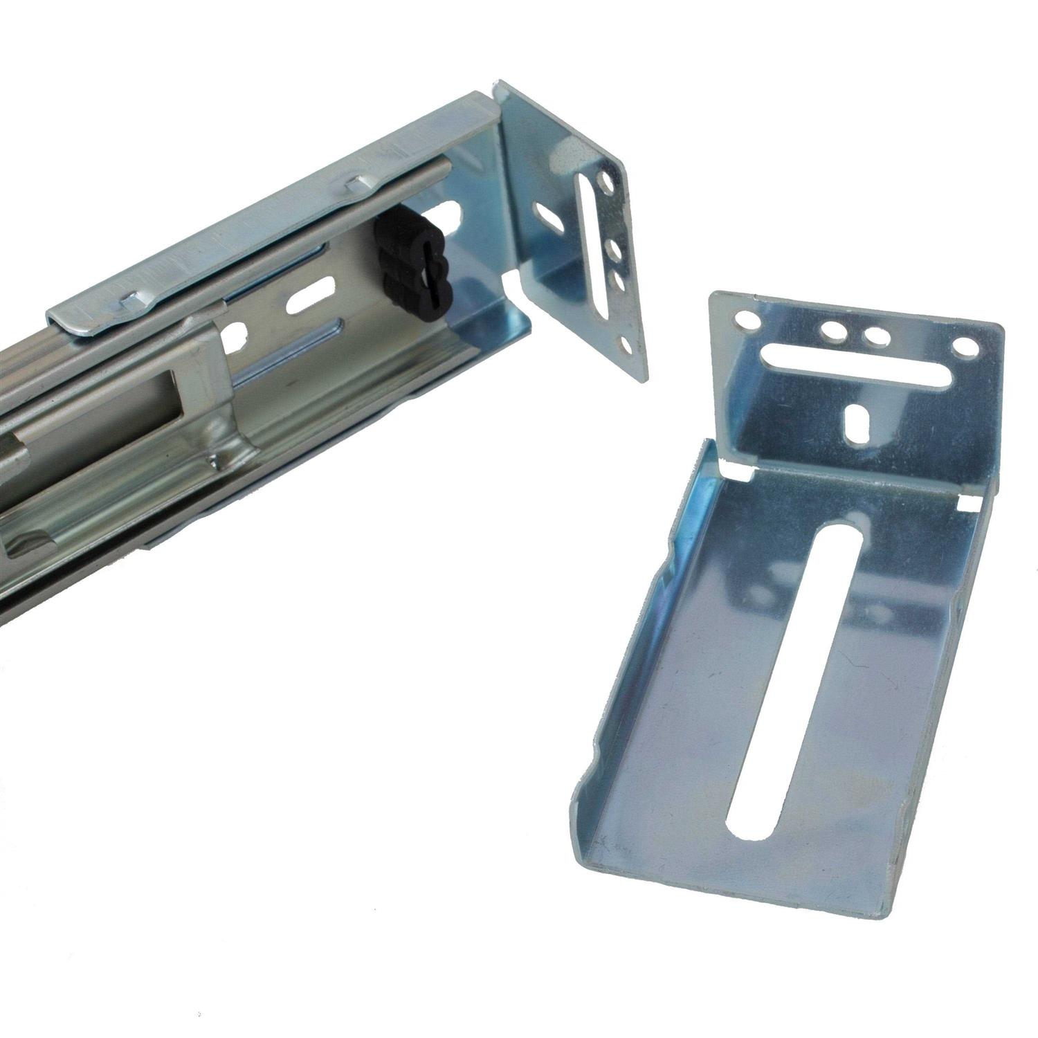 GlideRite 22 in. Bottom Mount V-Notch Epoxy Euro Self Close Drawer Slides - Zenithce