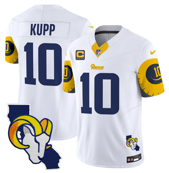 Los Angeles Rams #10 Cooper Kupp White 2025 4-Star C Patch F.U.S.E. V2 Limited Stitched Jersey - Zenithce