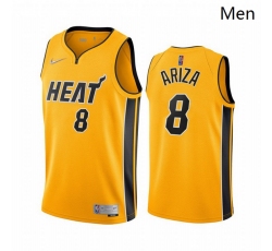 Miami Heat 8 Trevor Ariza Yellow Swingman 2020 21 Earned Edition Jersey - Zenithce