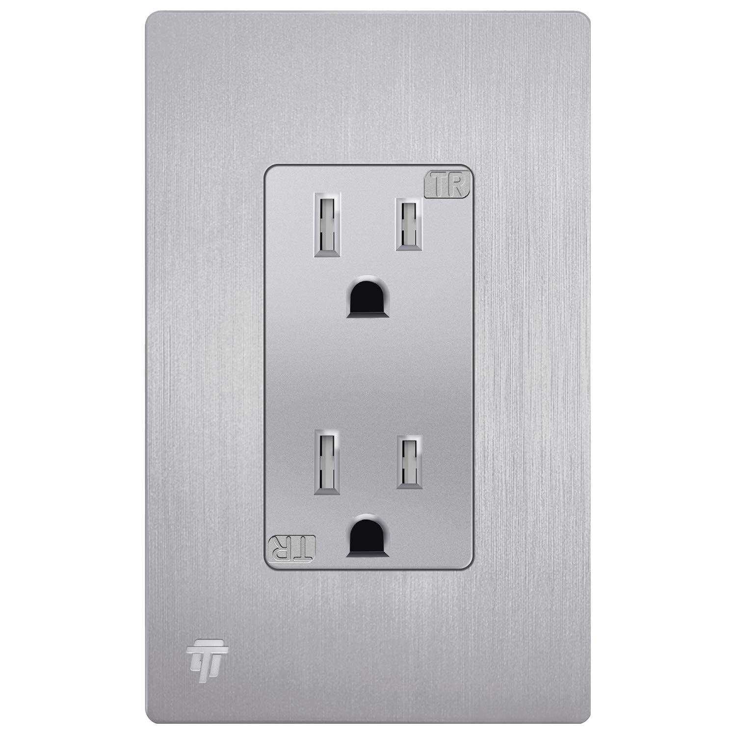 Enerlites Elite Series Decorator Light Switch with Brushed Screwless Wall Plate - Zenithce