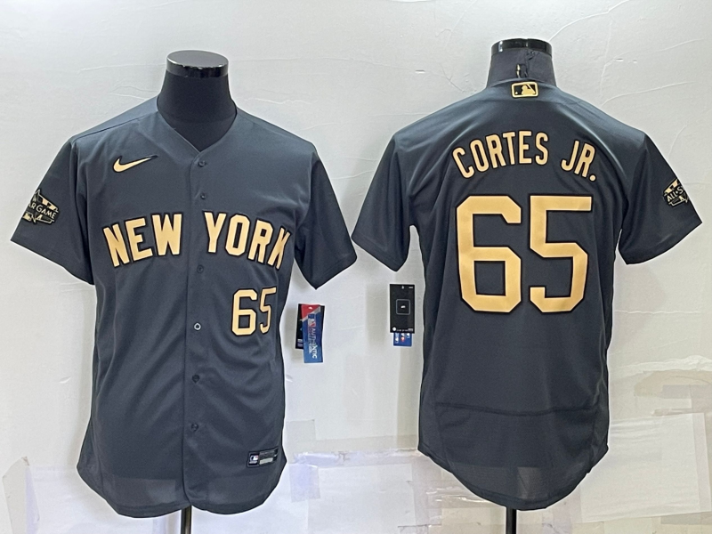 New York Yankees #65 Nestor Cortes Jr. 2022 All-Star Charcoal Flex Base Stitched Jersey - Zenithce