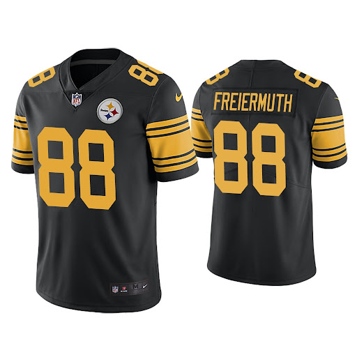 Pittsburgh Steelers #88 Pat Freiermuth Black Color Rush Limited Stitched Jersey - Zenithce