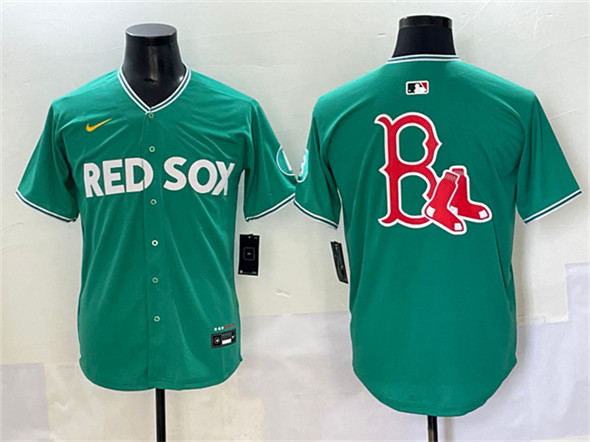 Boston Red Sox Team Big Logo Green 2025 City Connect Limited Stitched Jersey - Zenithce