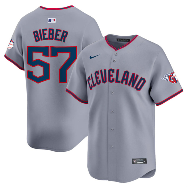 Cleveland Guardians #57 Shane Bieber Gray 2025 Alternate Limited Stitched Jersey - Zenithce